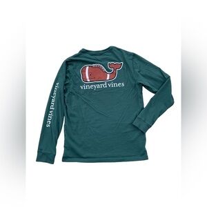 Vineyard Vines Size L, 16, Textured Football Long Sleeve Pocket Tee